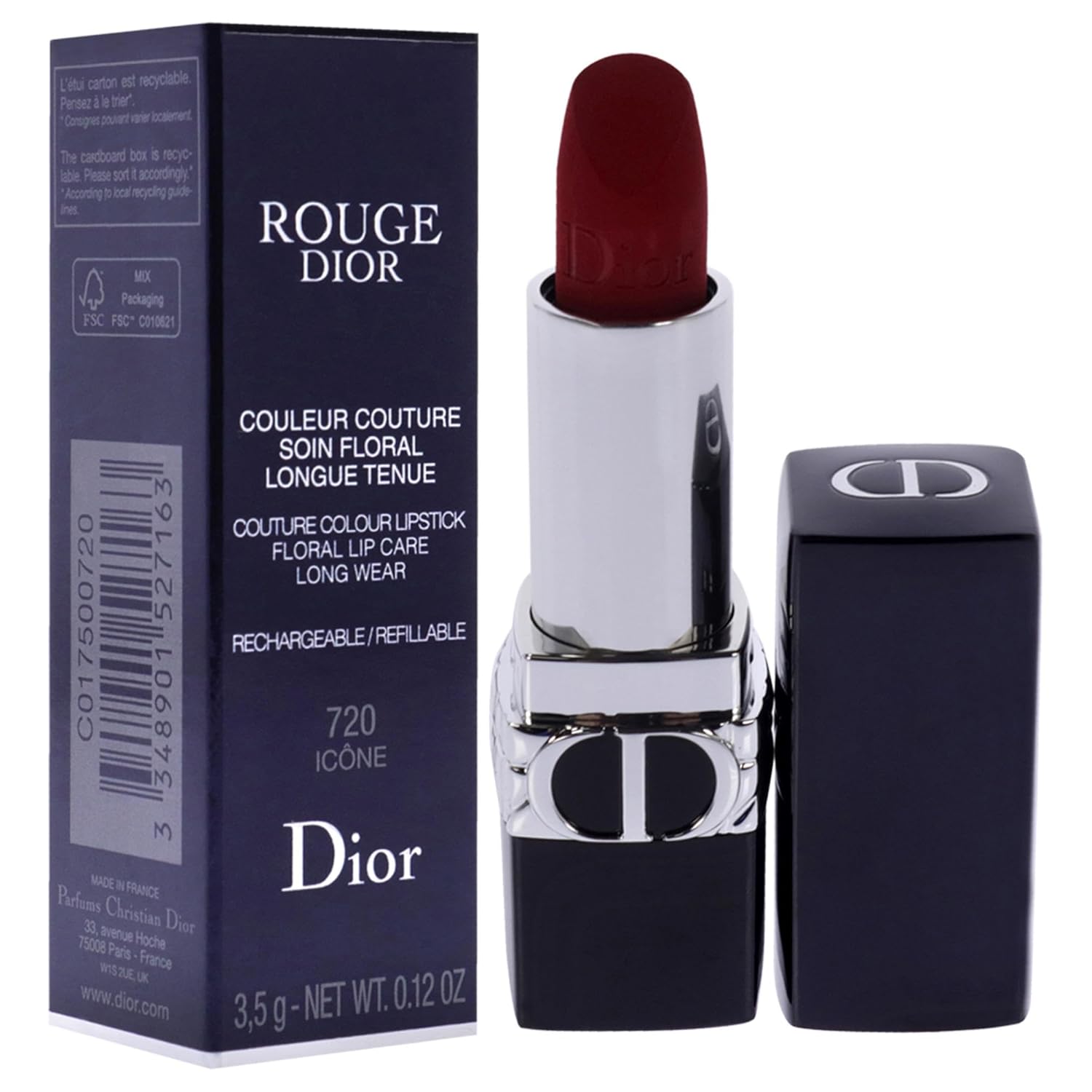 ルージュ ベルベット リップスティック - 720 Icone de 女性用 - 0.12 oz リップスティック : ビューティー＆パーソナルケア